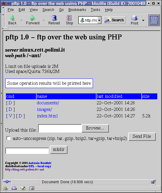 pftp 1.0 - screenshot