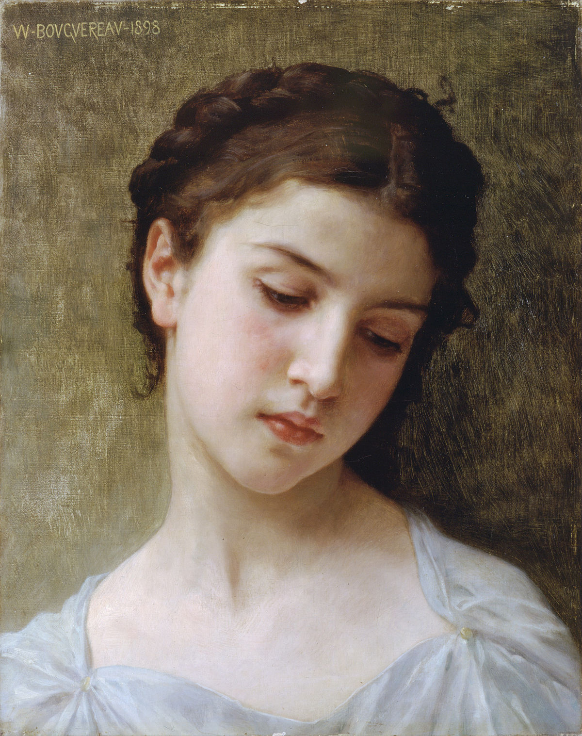 Head Of A Young Girl, painting by William-Adolphe Bouguereau