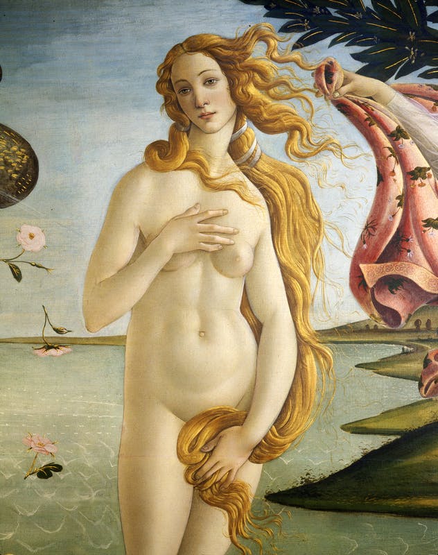 Detail of 'La nascita di Venere', painting by Sandro Botticelli