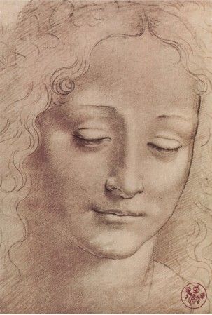 Testa Di Giovinetta, drawing by Leonardo Da Vinci
