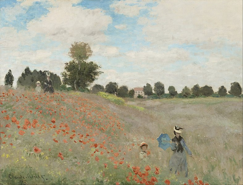 Poppy field, painting by Claude Monet