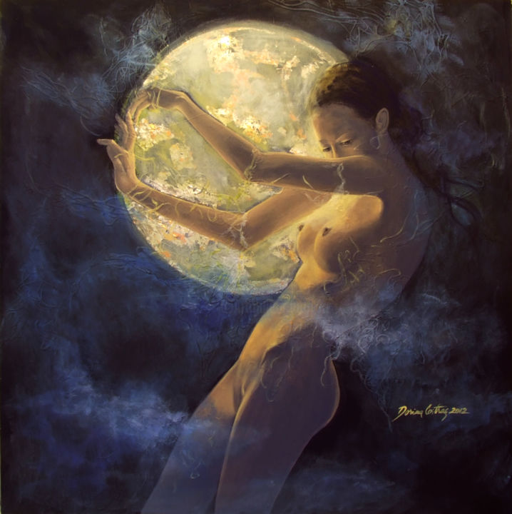 Full Moon, painting by Dorina Costras