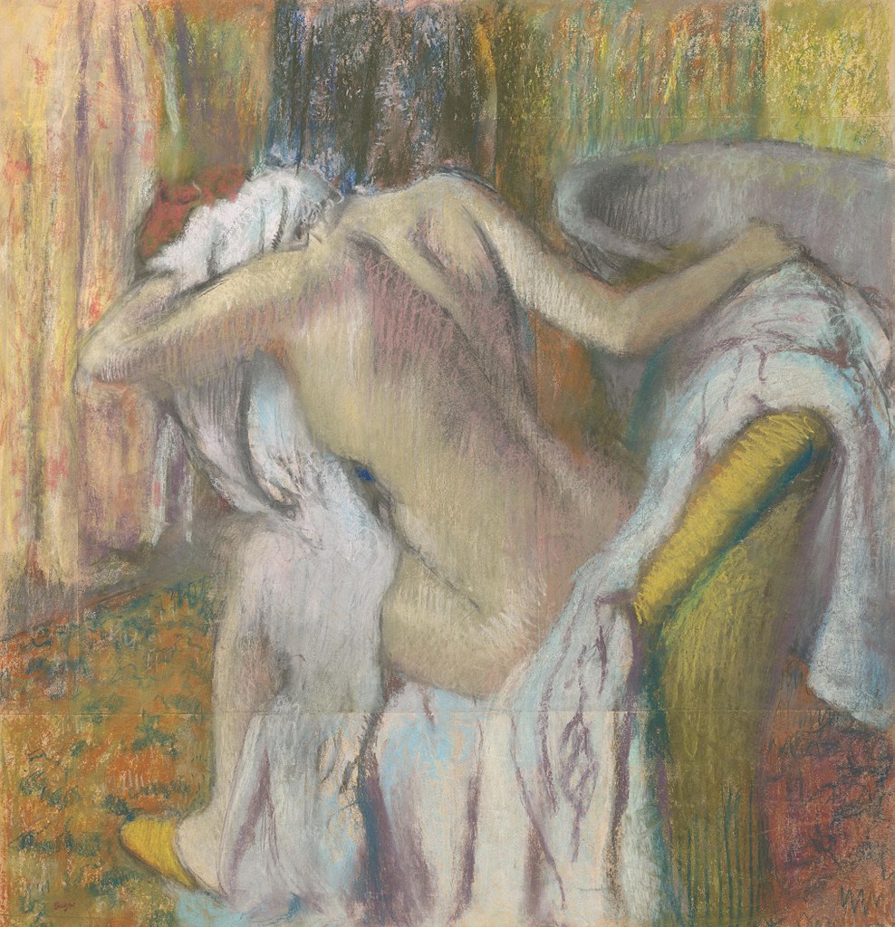 After the Bath, Woman Drying Herself, painting by Edgar Degas