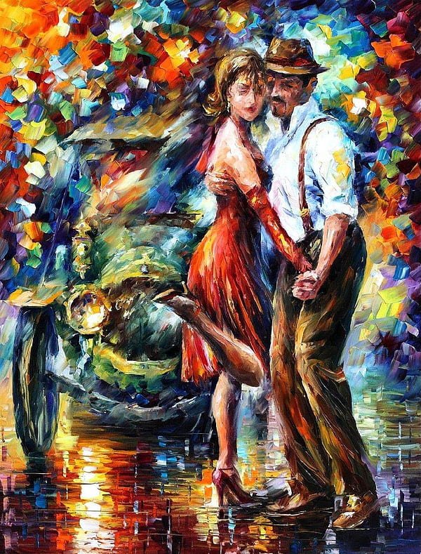 Old Tango, painting by Leonid Afremov