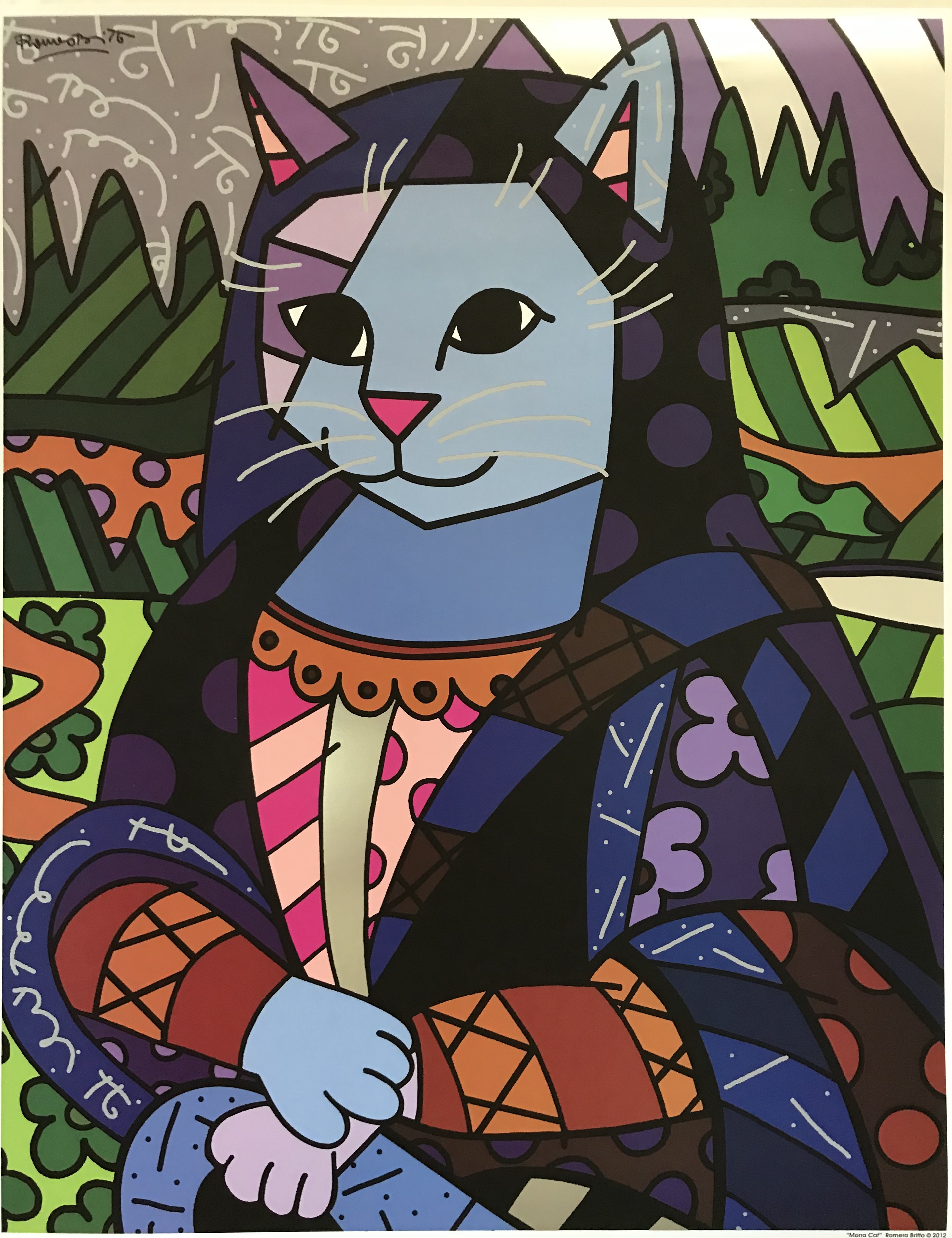 Mona Cat, poster by Romero Britto