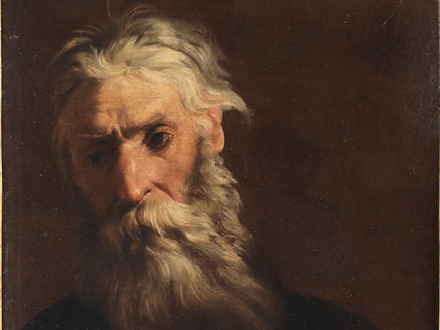 Detail of 'Study of a bearded man, bust-length, wearing armour', painting by Cesare Fracanzano