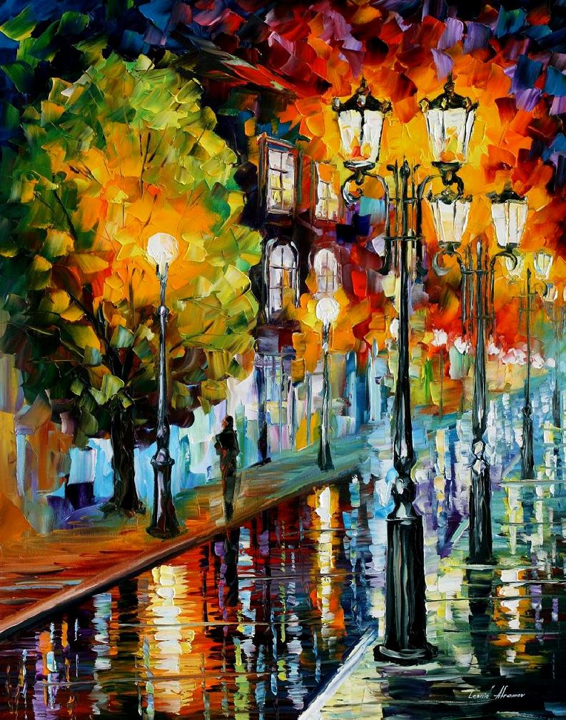 After a Night Rain, painting by Afremov