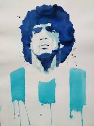 Diego Maradona, painting by Steve Fraser