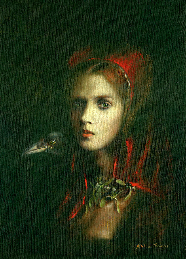 Witch And Familiar, painting by Michael Thomas